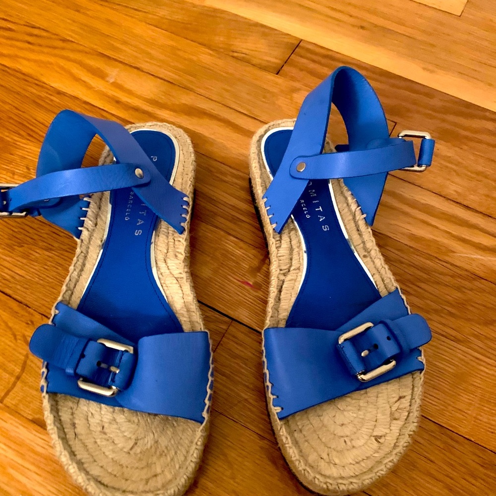 Worn once. Palomitas Blue leather espadrilles